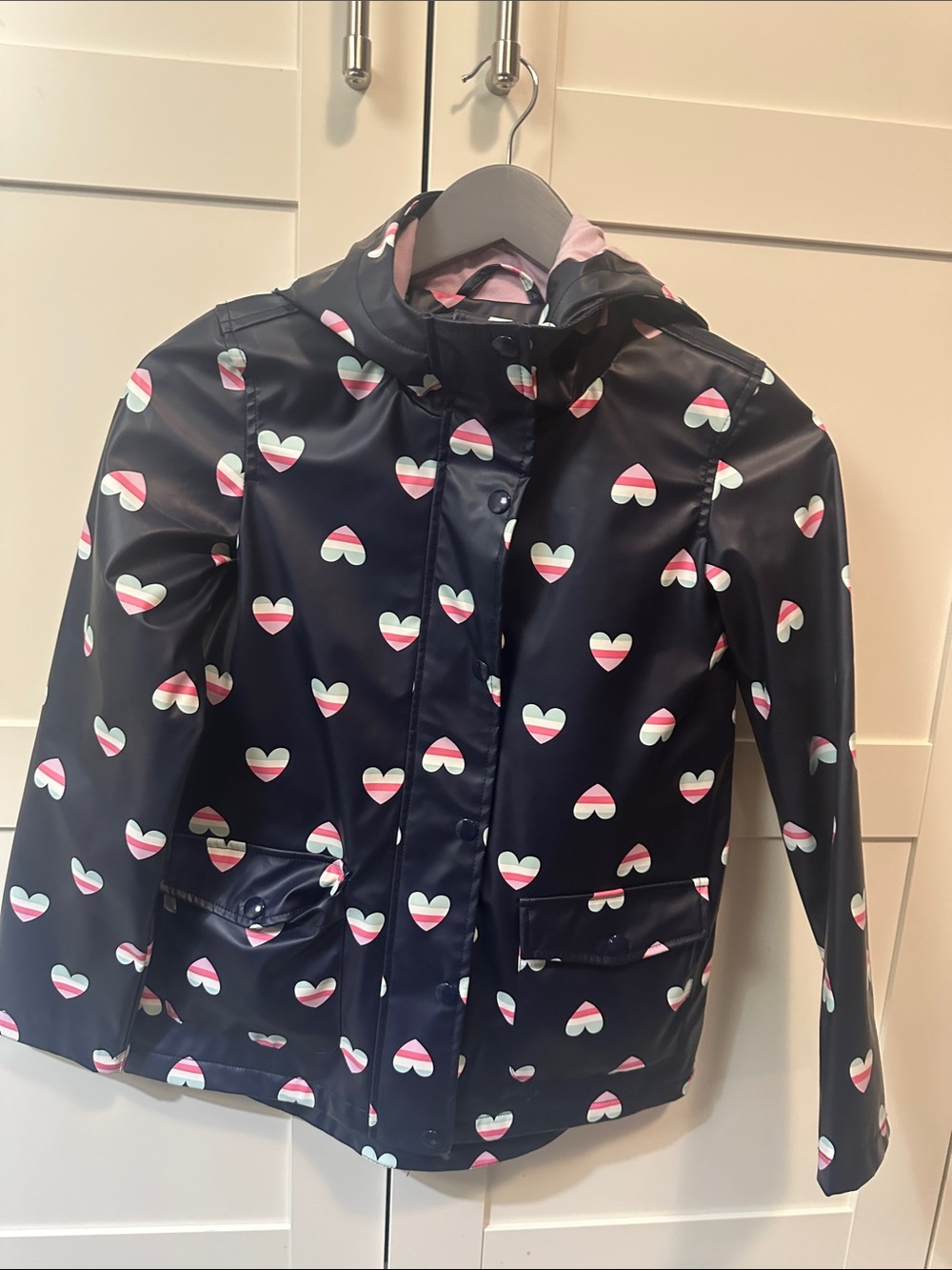 Girls' Navy Heart Rain Jacket LIMITED TIME ONLY
